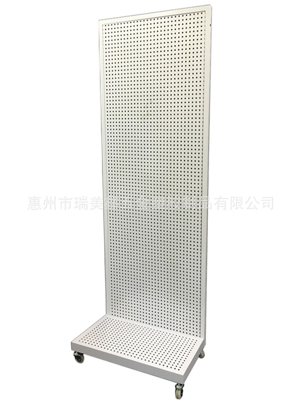 洞洞板落地置物架饰品袜子展览可移动展示架手机配件超市双面货架(图1)