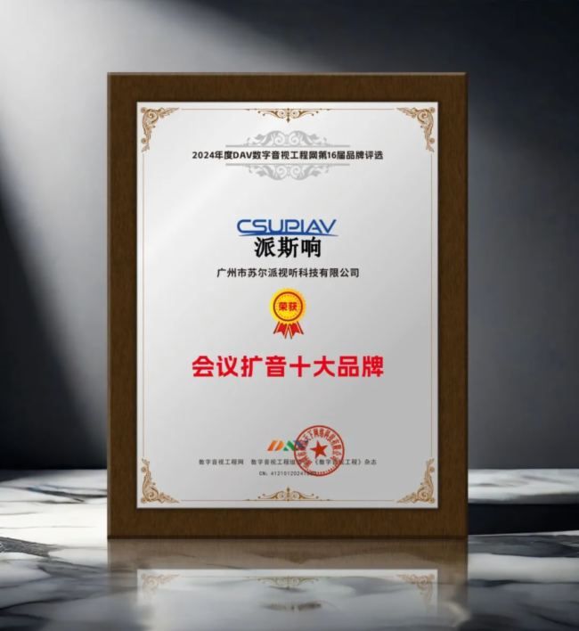 CSUPIAV（派斯响）荣获2024年度会议扩音十大品牌(图2)