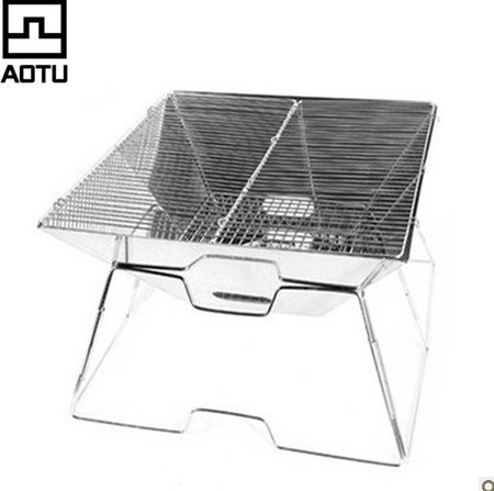 户外加厚铸铁烧烤盘圆形饼坑铸铁平底锅野营煎锅自驾游烤炉烤肉架(图1)