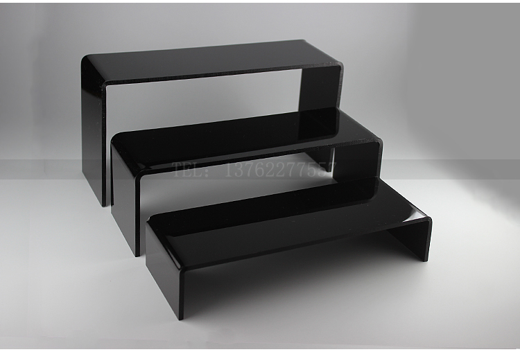 亚克力陈列架多层透明宝塔柜台 超市文具店笔架梯形展示架 单面展示(图1)